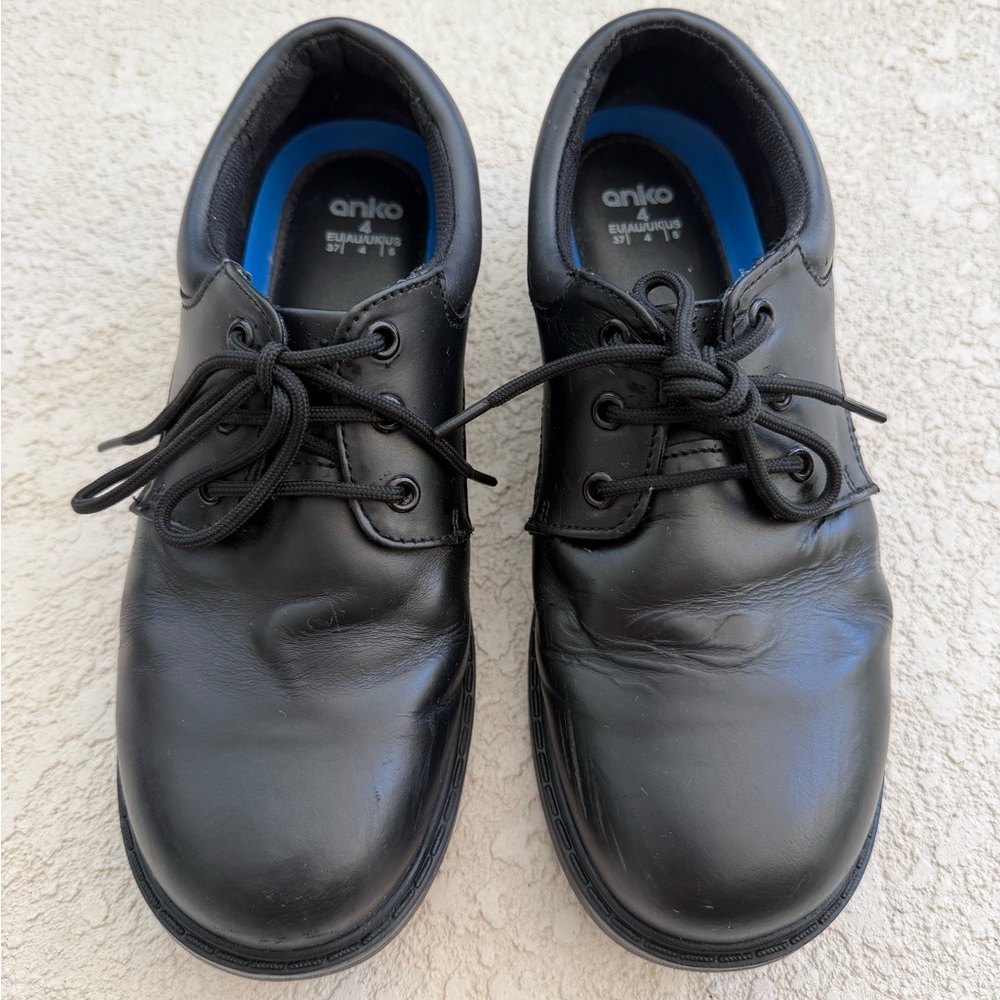 Anko Black Leather-Look Oxford Shoes for Women